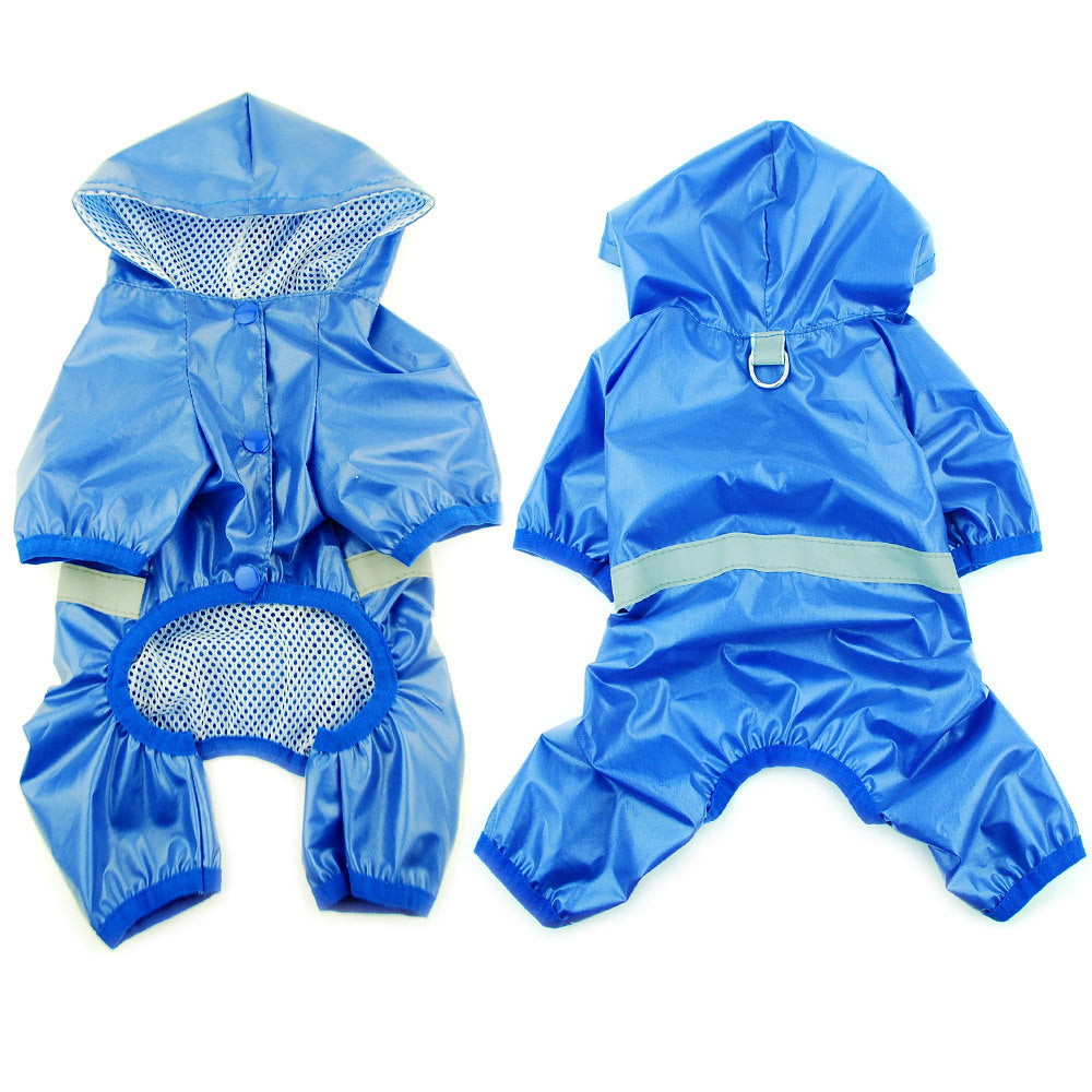 KFX-0460349 Reflective Waterproof Double Layer Pet Raincoat for Dogs - Sizes XS to 2XL