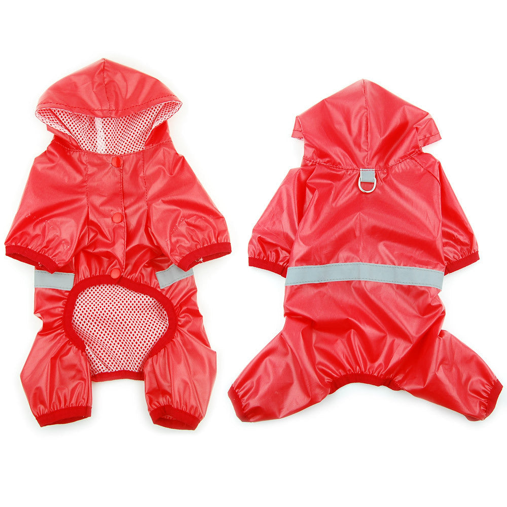 KFX-0460349 Reflective Waterproof Double Layer Pet Raincoat for Dogs - Sizes XS to 2XL