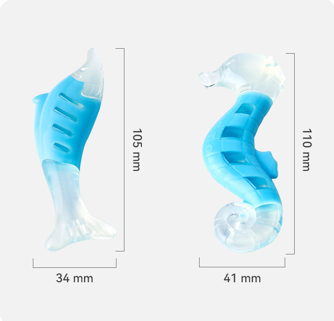 KFX-0461245 Seahorse & Tuna PU Nylon Chew Toys for Puppies - Fun Combination Set
