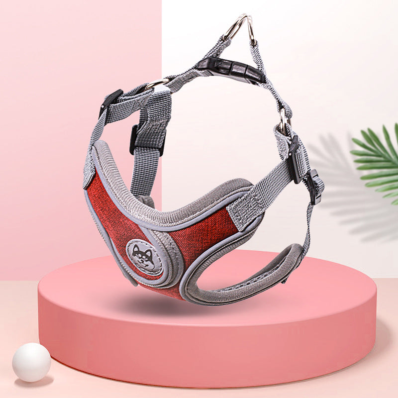 KFX-0463037 Soft Dog Harness and Leash Set for Small to Medium Dogs - Adjustable Chest Vest in Multiple Colors