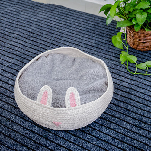KFX-0463805 Universal Removable Mat Pet Nest for Cats and Small Animals – Soft Polyester in Milky White or Dark Gray