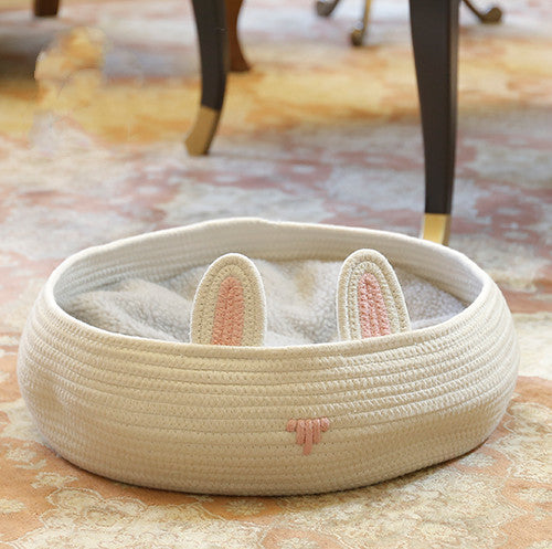 KFX-0463805 Universal Removable Mat Pet Nest for Cats and Small Animals – Soft Polyester in Milky White or Dark Gray