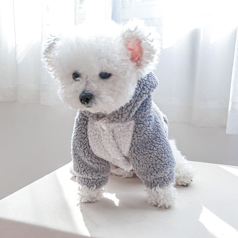 KFX-0464317 Light Brown, Gray, Purple, Pink Lamb Fleece Traction Sweater for Puppies - Casual Autumn Thermal Clothing