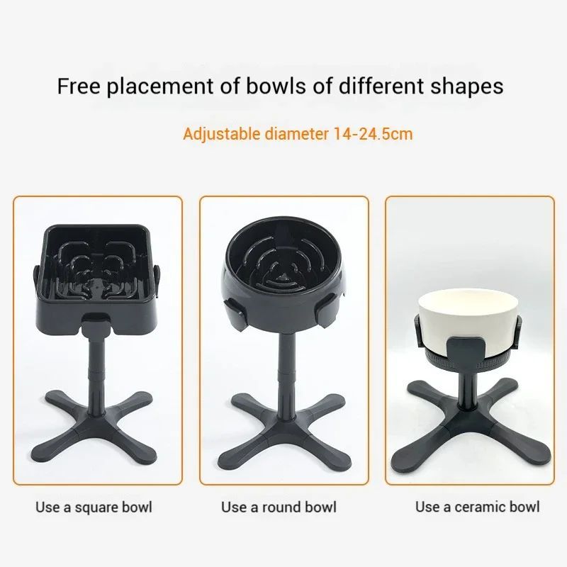 KFX-0465725 Adjustable Elevated Dog Bowl Stand with Anti-Slip Design for Medium and Large Pets