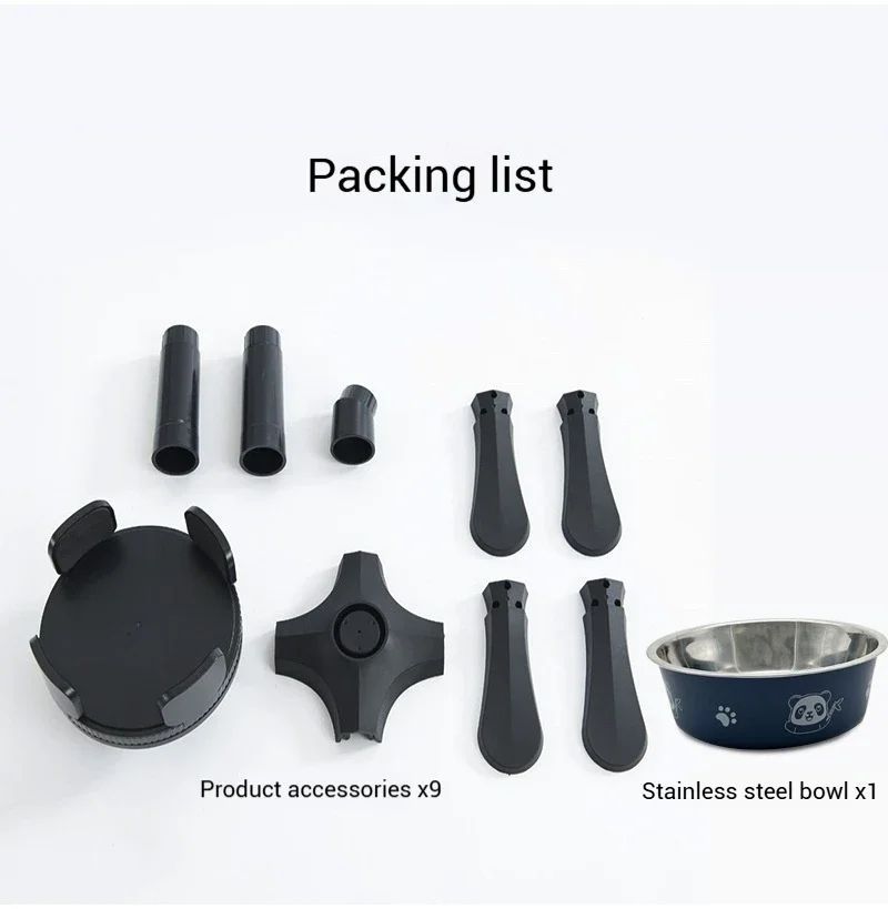 KFX-0465725 Adjustable Elevated Dog Bowl Stand with Anti-Slip Design for Medium and Large Pets