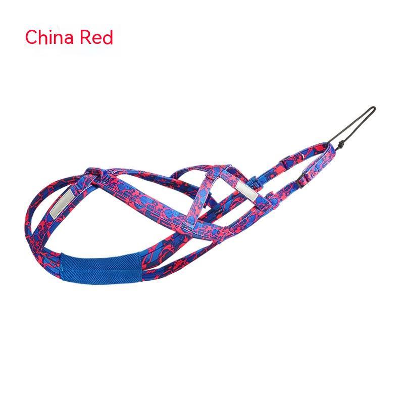 KFX-0468797 Dog Sled Chest Harness with Hand Holding Rope for Pet Control - Blue/Rose Red