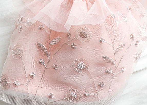 KFX-0470077 Embroidered Cotton Winter Skirt for Cats - Pink Apricot, XS-XL Sizes