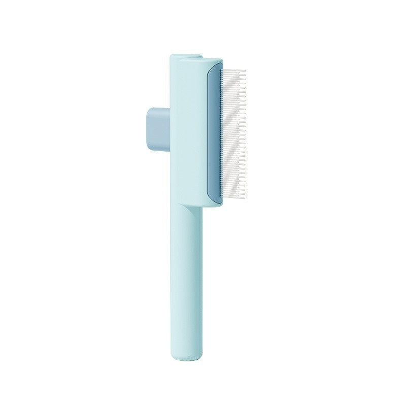KFX-0471101 Pet Comb with One-Click Hair Removal and Knot Opening - Available in Multiple Colors and Tooth Options
