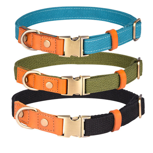 KFX-0471485 First Layer Cowhide Dog Collar with Drawstring in Multiple Colors