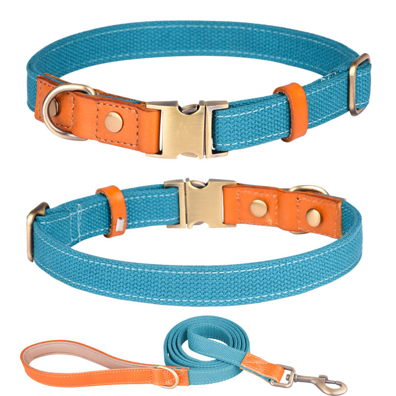 KFX-0471485 First Layer Cowhide Dog Collar with Drawstring in Multiple Colors