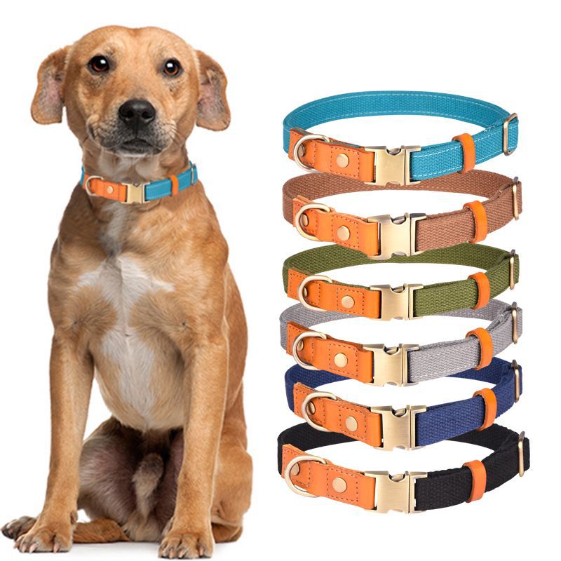 KFX-0471485 First Layer Cowhide Dog Collar with Drawstring in Multiple Colors