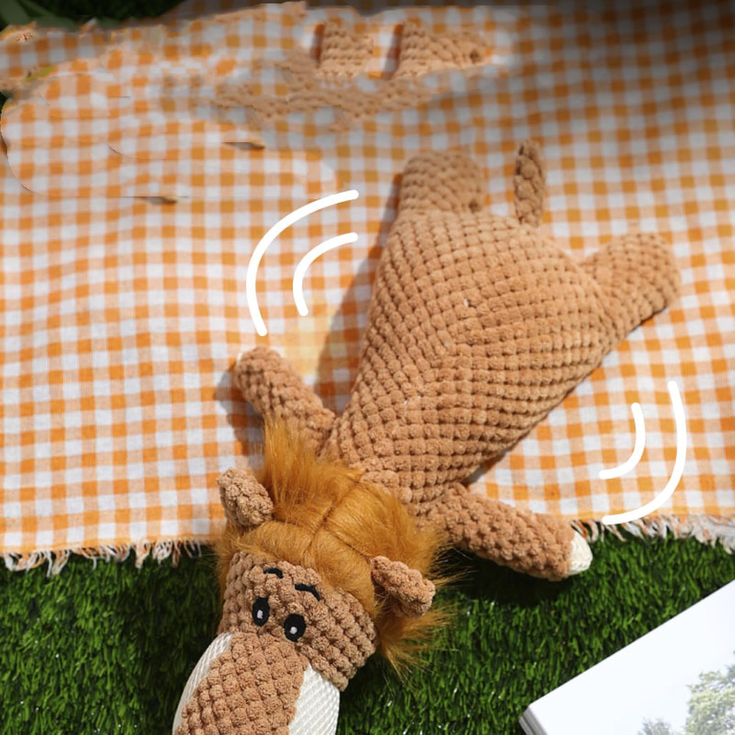 KFX-0472765 Interactive Plush Dog Toy with Teeth Cleaning Design and Sound Device - Cute Animal Shape