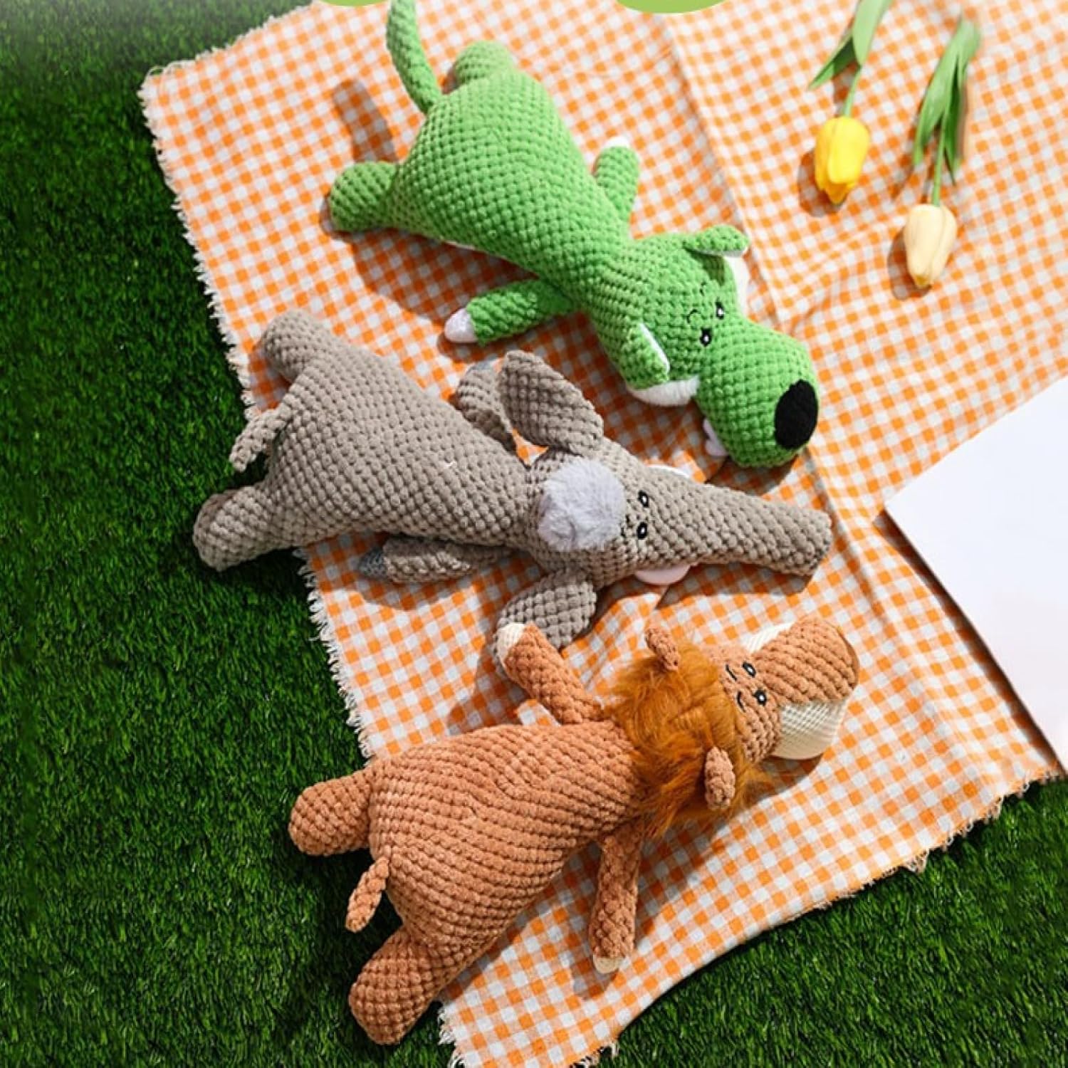 KFX-0472765 Interactive Plush Dog Toy with Teeth Cleaning Design and Sound Device - Cute Animal Shape