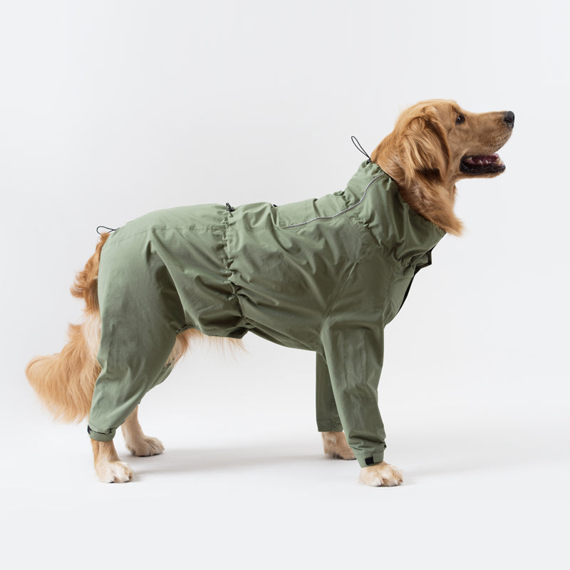KFX-0473661 Waterproof and Windproof Leisure Suit in Off-White Moss Green