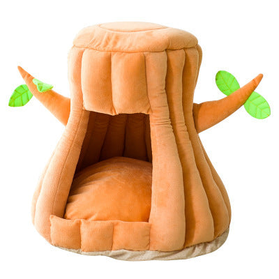 KFX-0475325 Cozy Semi-Enclosed Velvet Cat Nest for Deep Sleep - Large Size 40*48 cm