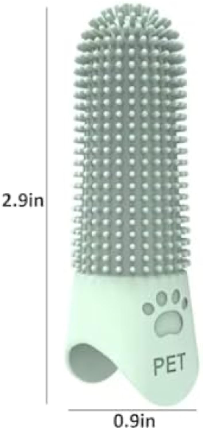 KFX-0478525 360-Degree Pet Finger Toothbrush for Small, Medium, and Large Dogs – Promote Oral Health and Freshen Breath