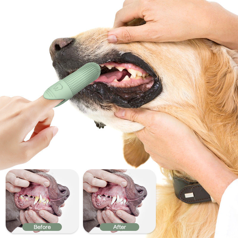KFX-0478525 360-Degree Pet Finger Toothbrush for Small, Medium, and Large Dogs – Promote Oral Health and Freshen Breath