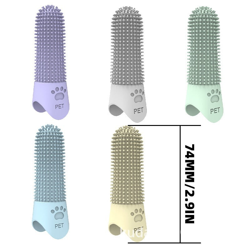 KFX-0478525 360-Degree Pet Finger Toothbrush for Small, Medium, and Large Dogs – Promote Oral Health and Freshen Breath