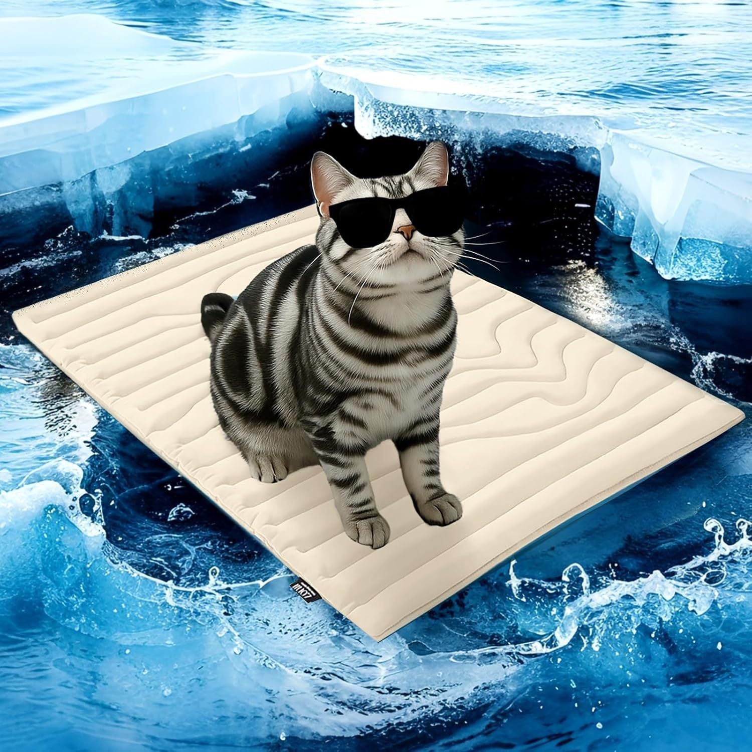 KFX-0480061 Cooling Pet Ice Mat for Summer Heatstroke Prevention - Gray, Multiple Sizes Available
