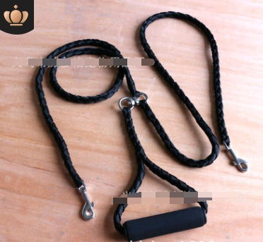 KFX-0480829 Hand-Knitted Double-Headed Dog Leash with Anti-Winding Feature, 140CM Length