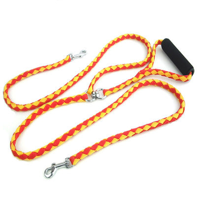 KFX-0480829 Hand-Knitted Double-Headed Dog Leash with Anti-Winding Feature, 140CM Length