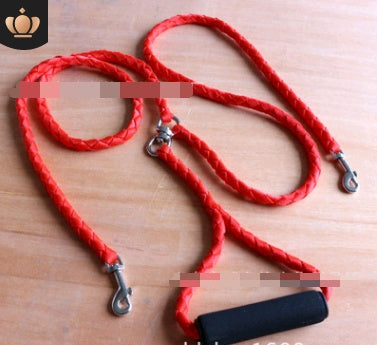 KFX-0480829 Hand-Knitted Double-Headed Dog Leash with Anti-Winding Feature, 140CM Length