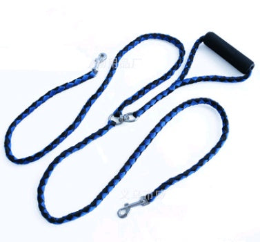 KFX-0480829 Hand-Knitted Double-Headed Dog Leash with Anti-Winding Feature, 140CM Length