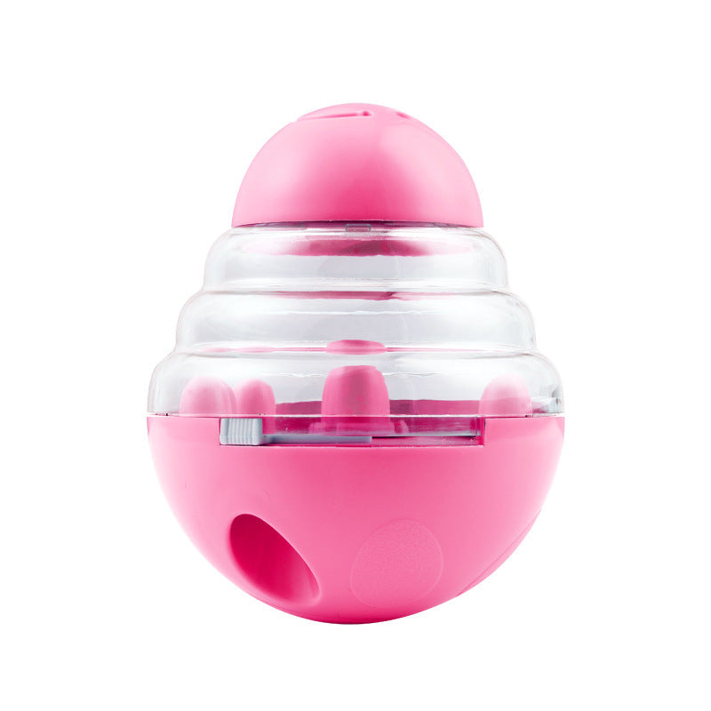 KFX-0481853 Pet Swing Ball Tumbler Toy for Dogs and Cats - Interactive Training Activity, Pink and Blue Colors, Durable ABS and PP Materials