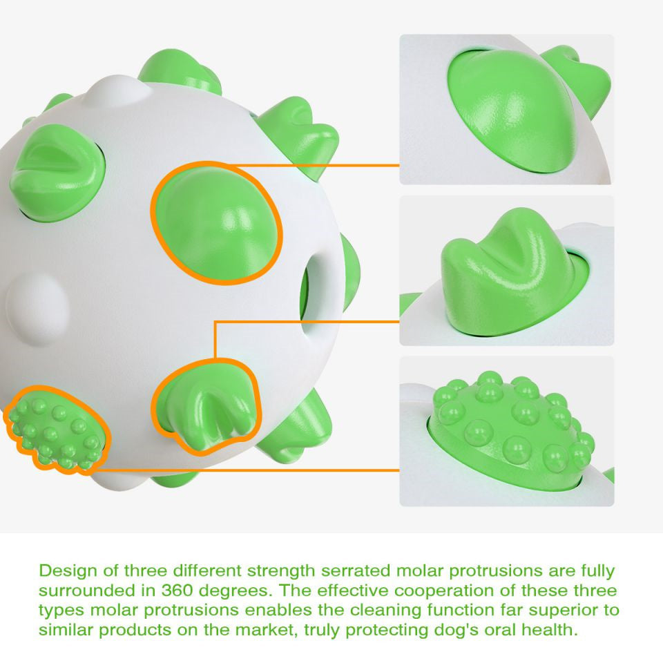 KFX-0482493 Interactive Dog Teething Chew Ball for Dental Cleaning and Stress Relief