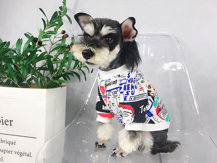 KFX-0486077 Cozy Cotton Sweater for Schnauzer, Shiba Inu, and Bichon - Chic White Design