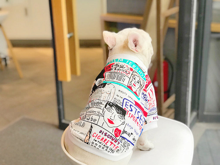 KFX-0486077 Cozy Cotton Sweater for Schnauzer, Shiba Inu, and Bichon - Chic White Design