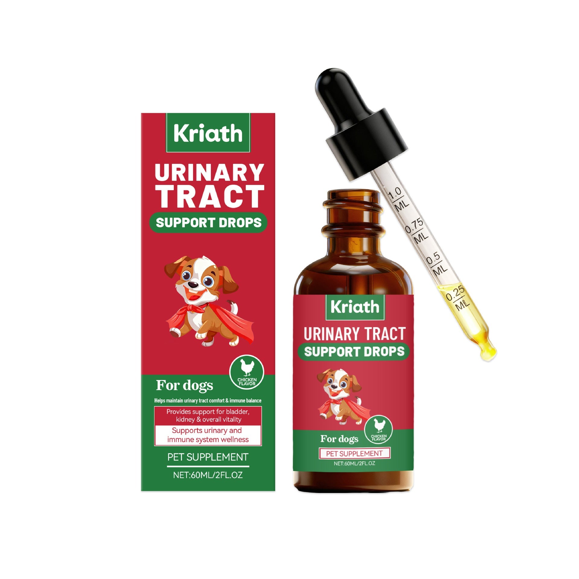 KFX-0486845 Herbal Urinary Relief Drops for Dogs - Natural Ingredients for Comfort