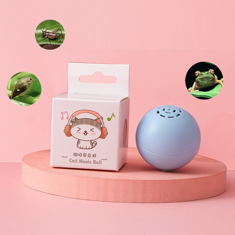 KFX-0488381 Self-Hi Music Ball Toy for Cats - Interactive Sound and Bites in Blue, Pink, and Green