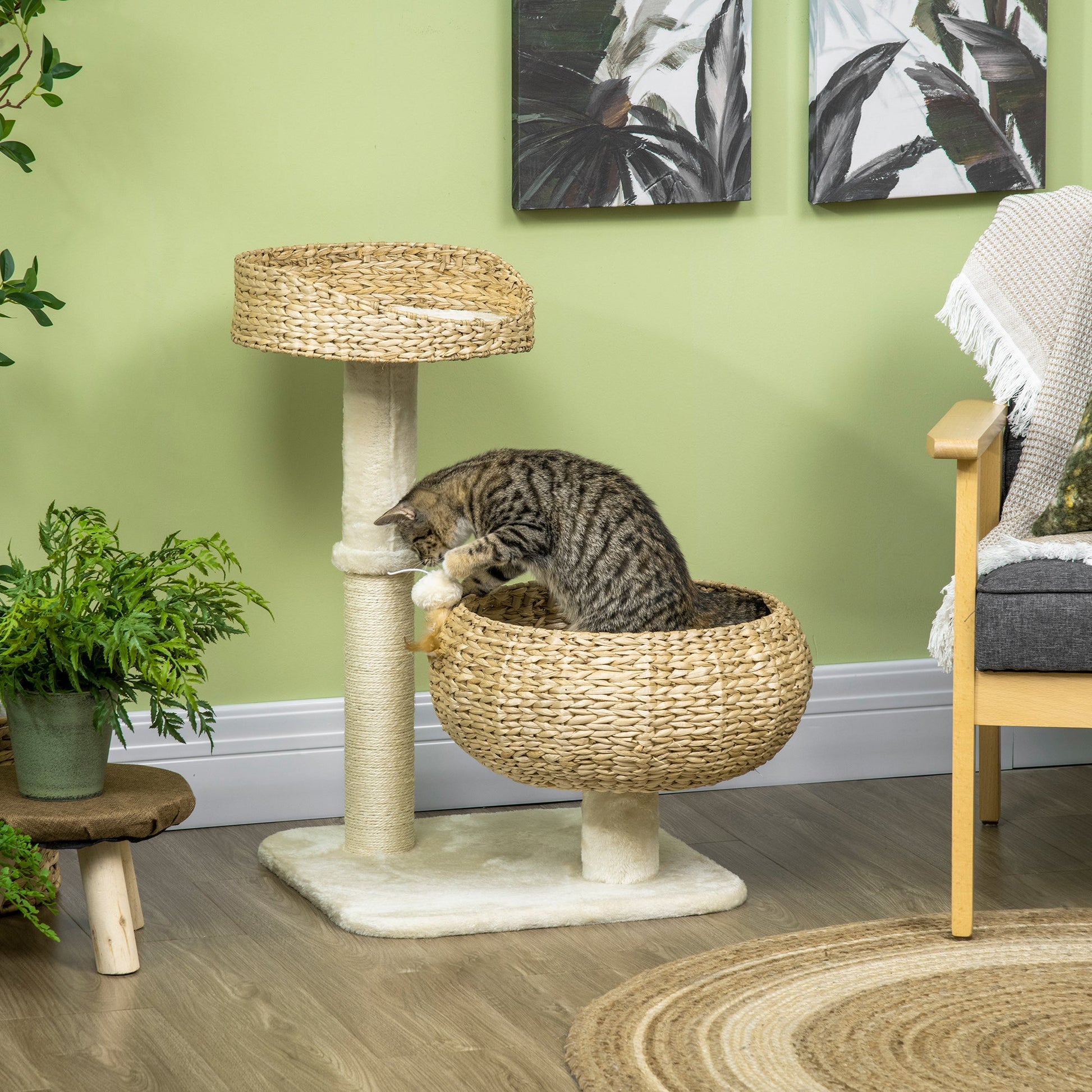 KFX-0490045 Multi-Level Cat Tree with Soft Beds, Condo, and Climbing Ladder for Indoor Cats