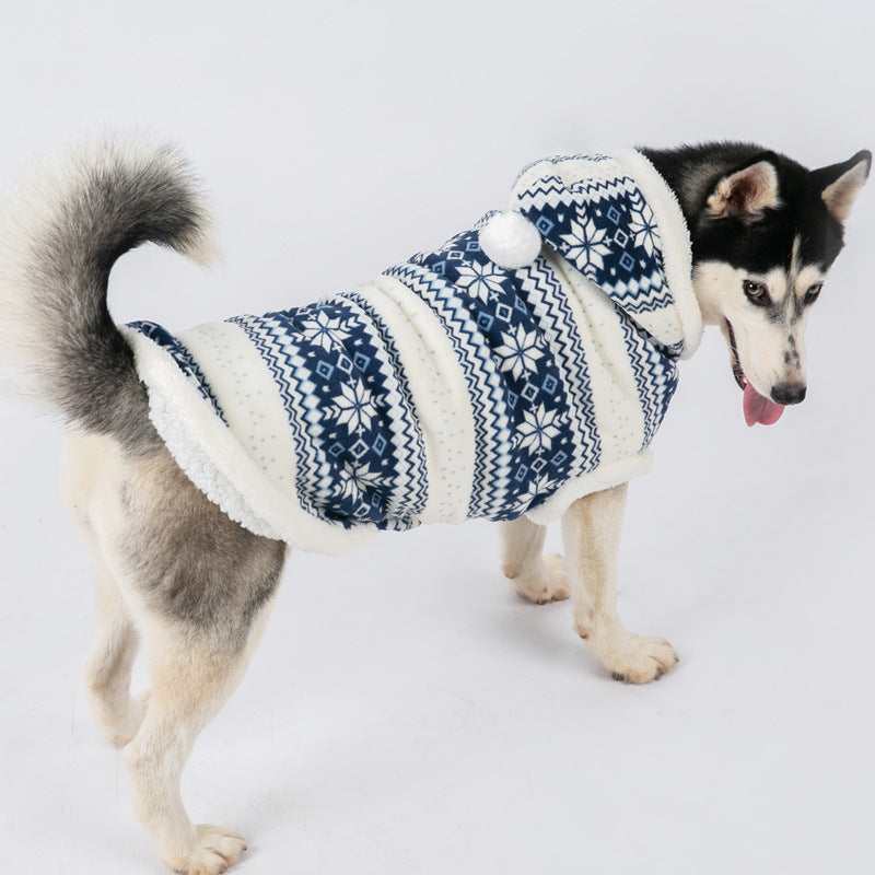 KFX-0491197 Cotton Dog Jacket for Large and Medium Breeds in Blue, Red, and Patterns