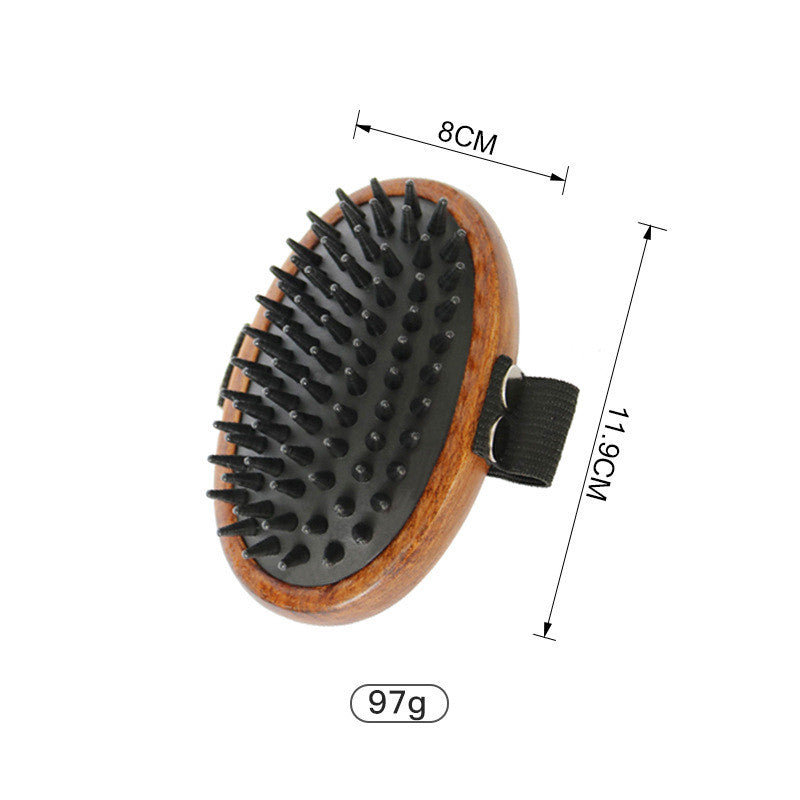 KFX-0492349 Antique Solid Wood Pet Comb for Cats and Dogs - Double-Sided Open Knot and Needle Design