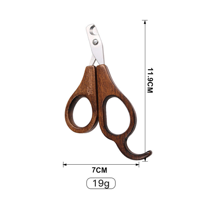 KFX-0492349 Antique Solid Wood Pet Comb for Cats and Dogs - Double-Sided Open Knot and Needle Design