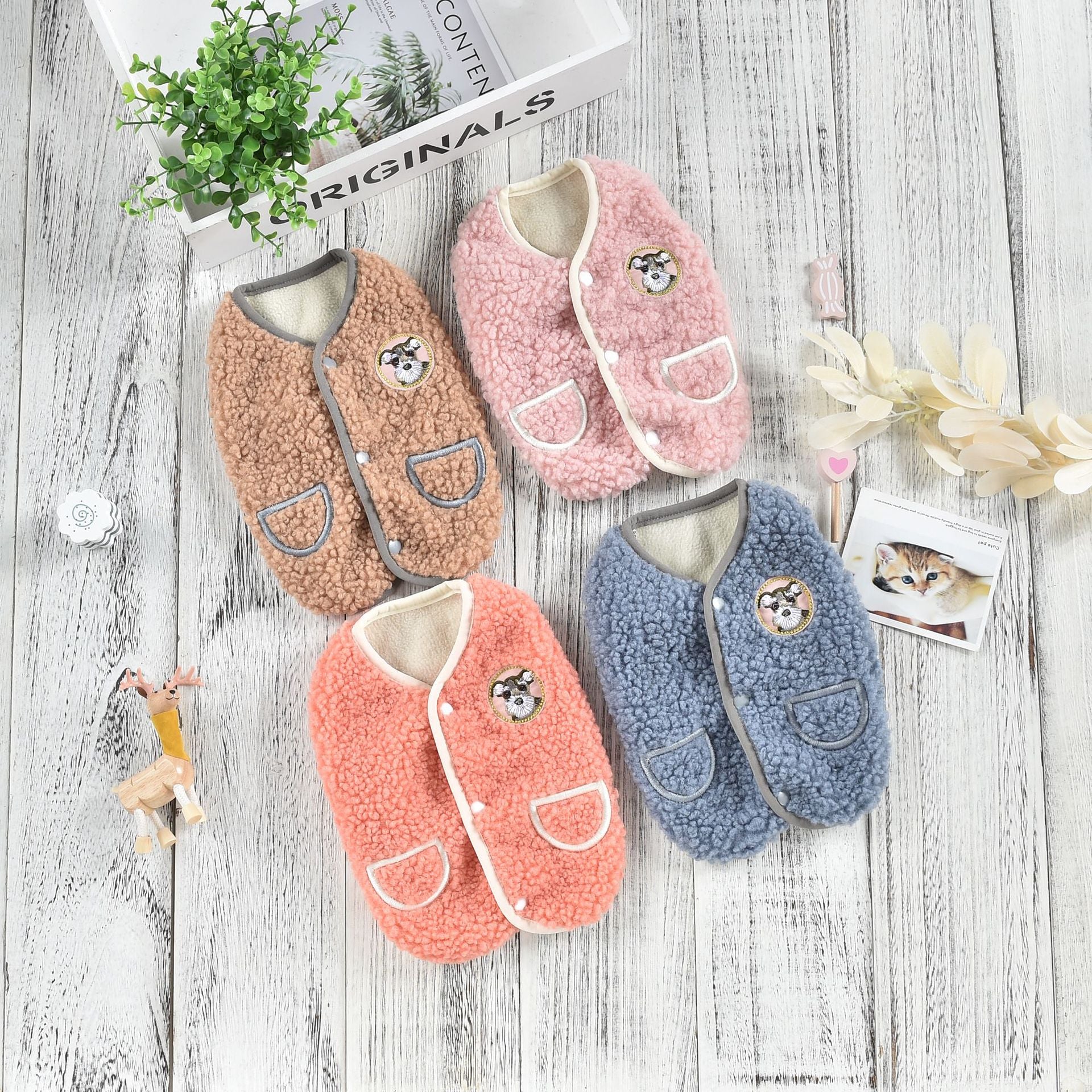 KFX-0493117 Cozy Polar Fleece Pet Vest for Autumn and Winter in Various Colors