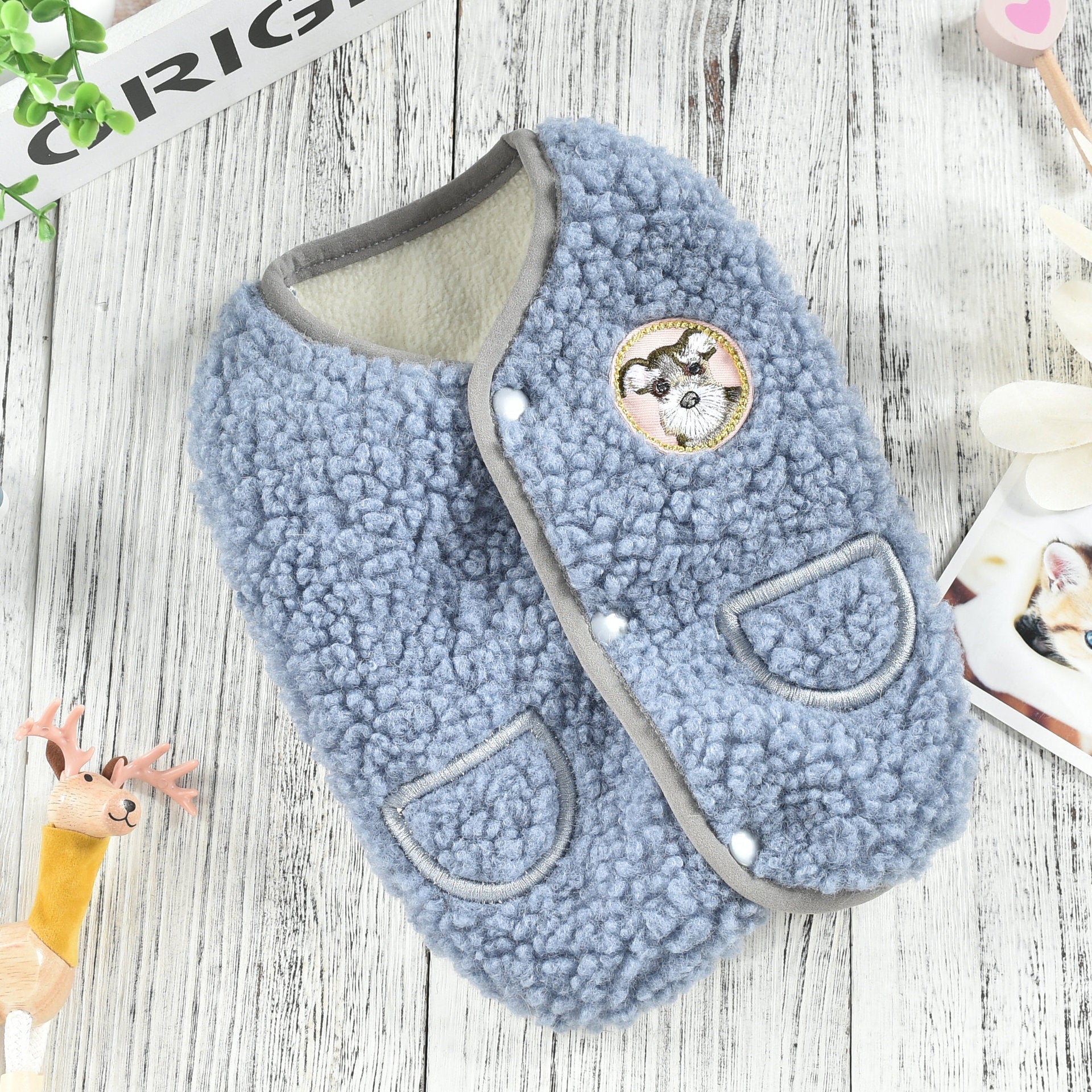 KFX-0493117 Cozy Polar Fleece Pet Vest for Autumn and Winter in Various Colors