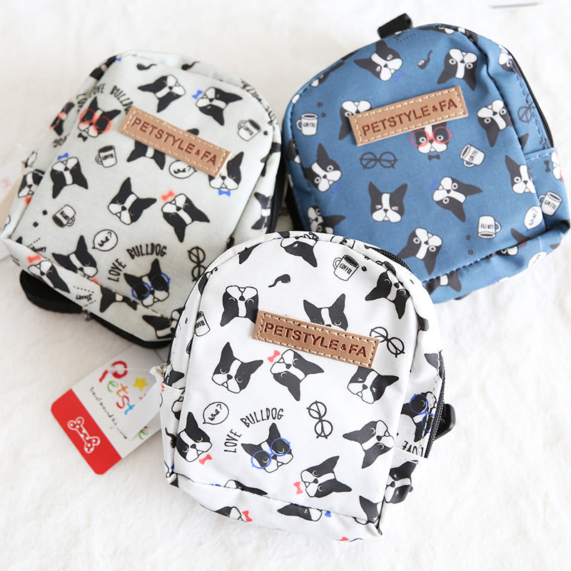 KFX-0496317 Bullfight Print Pet Backpack for Dogs and Cats - Available in White, Two Sizes