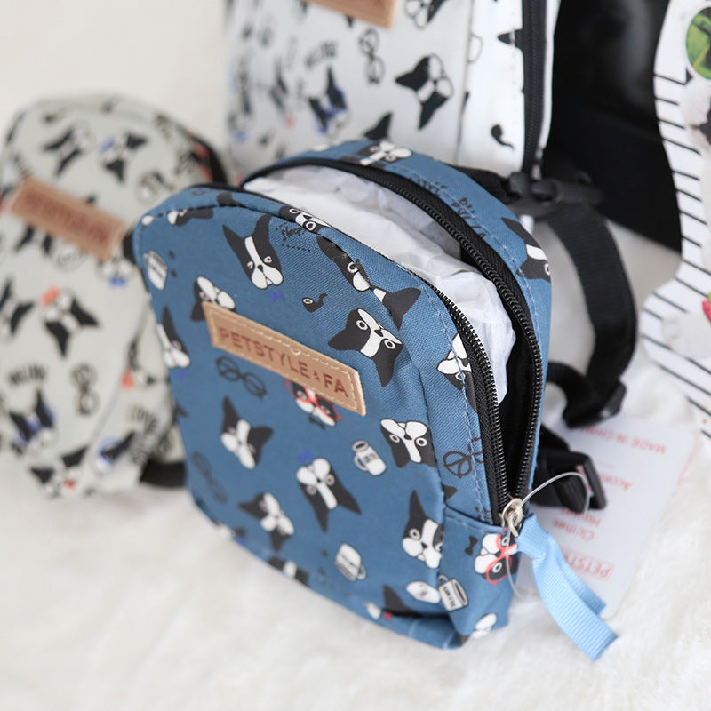 KFX-0496317 Bullfight Print Pet Backpack for Dogs and Cats - Available in White, Two Sizes