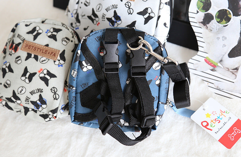 KFX-0496317 Bullfight Print Pet Backpack for Dogs and Cats - Available in White, Two Sizes