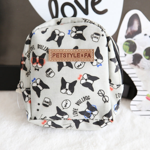 KFX-0496317 Bullfight Print Pet Backpack for Dogs and Cats - Available in White, Two Sizes