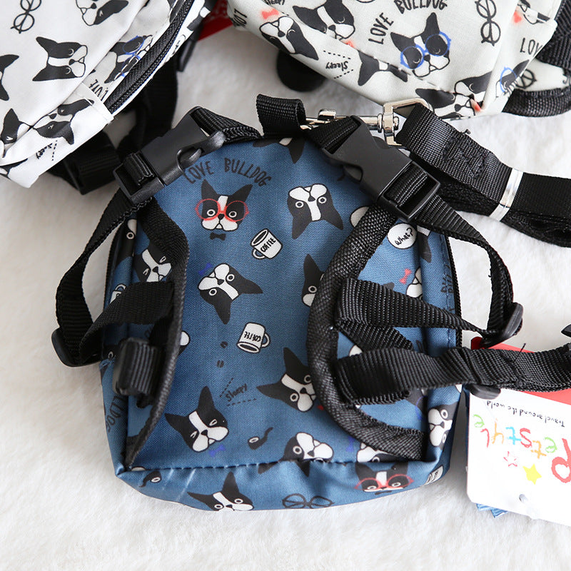 KFX-0496317 Bullfight Print Pet Backpack for Dogs and Cats - Available in White, Two Sizes