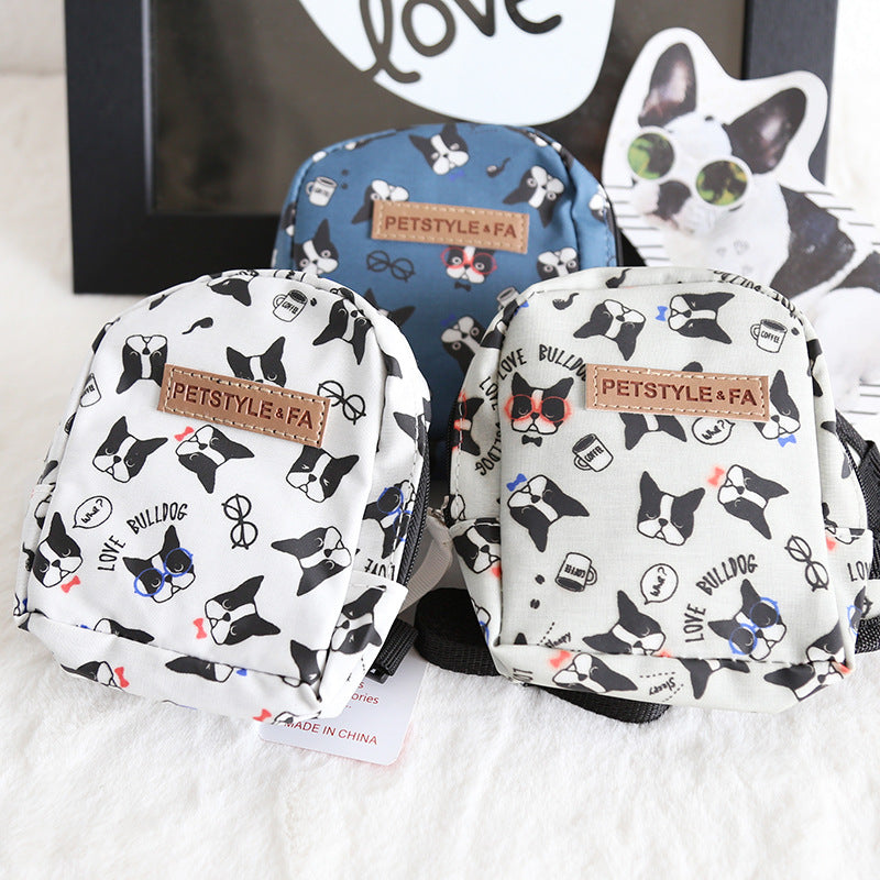 KFX-0496317 Bullfight Print Pet Backpack for Dogs and Cats - Available in White, Two Sizes