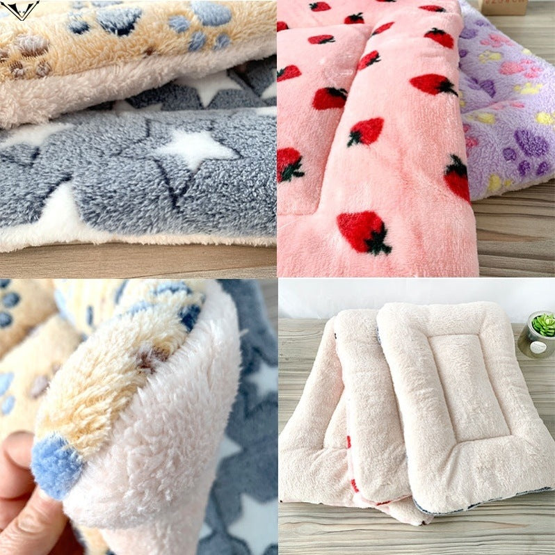 KFX-0496573 Pet Mattress for Cats and Dogs - Soft Velvet Sleeping Pad in Various Sizes and Patterns