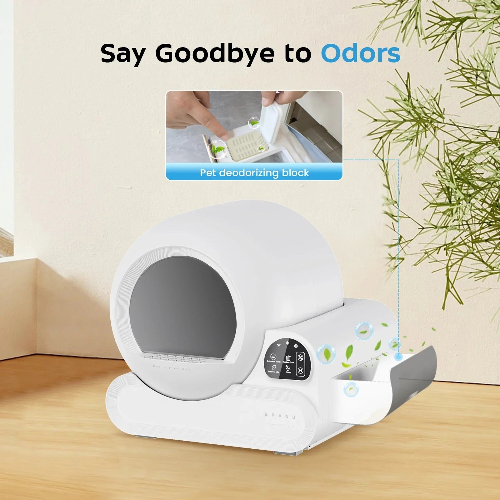 KFX-049811 Smart Self-Cleaning Cat Litter Box with 70L Capacity and Infrared Sensor for Multiple Cats