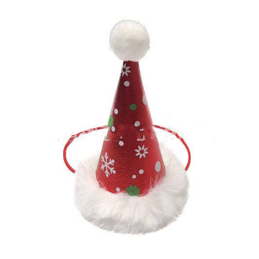 KFX-0499901 Pet Christmas Hat and Bow Tie Set - Winter Holiday Outfit for Dogs and Cats