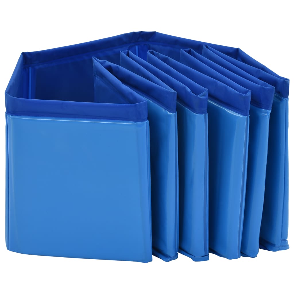 KFX-0502845 Foldable Blue PVC Dog Pool for Indoor and Outdoor Use, Non-Slip Surface, 80 x 20 cm