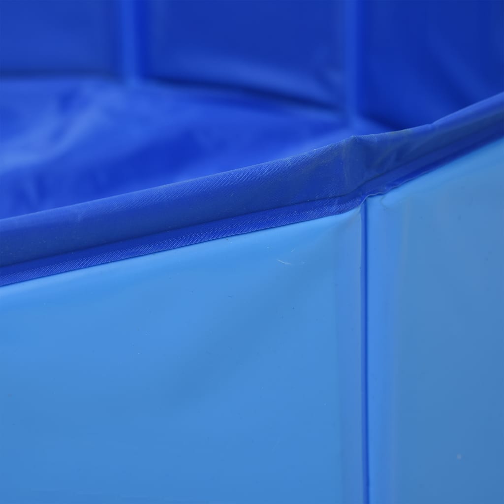 KFX-0502845 Foldable Blue PVC Dog Pool for Indoor and Outdoor Use, Non-Slip Surface, 80 x 20 cm